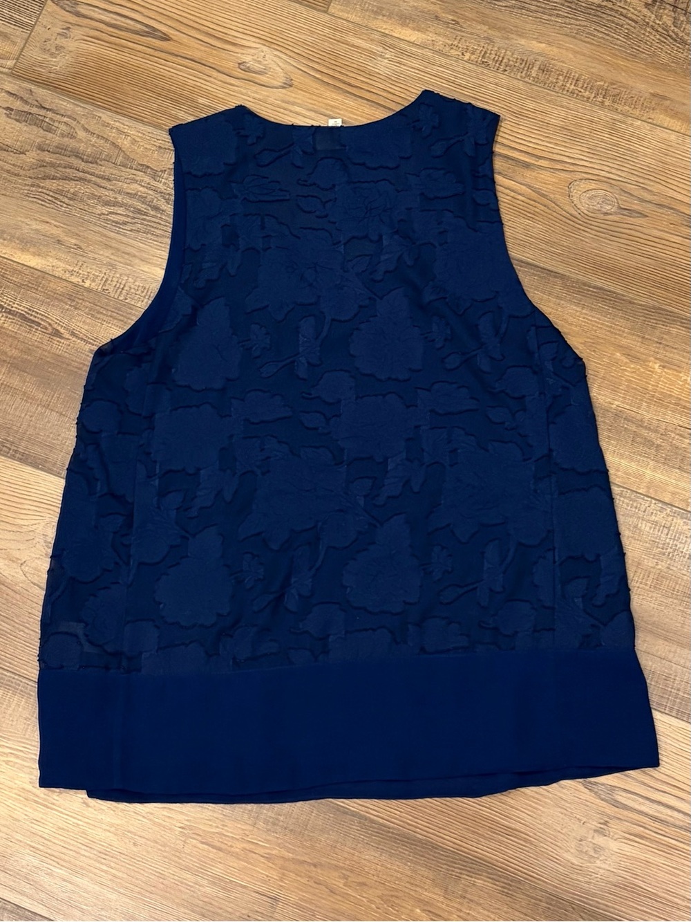 Everly Dark Navy Floral Jacquard Tank